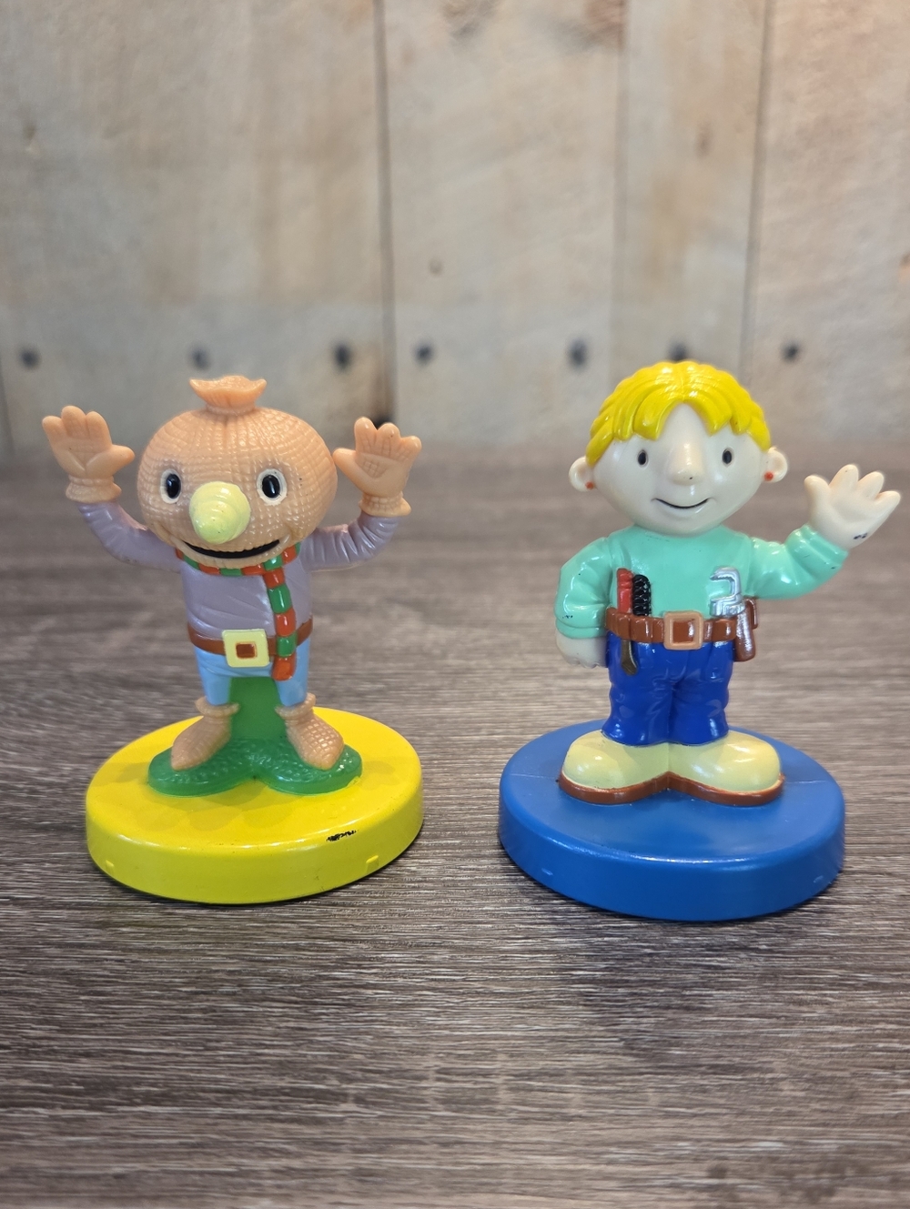 Bob The Builder Spud Scarecrow & Wendy Playdo Stamp Figure Vintage 2001